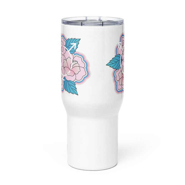LGBTQIAP2S+ 2025, Trans Flower with Symbol, Travel Mug product image (3)