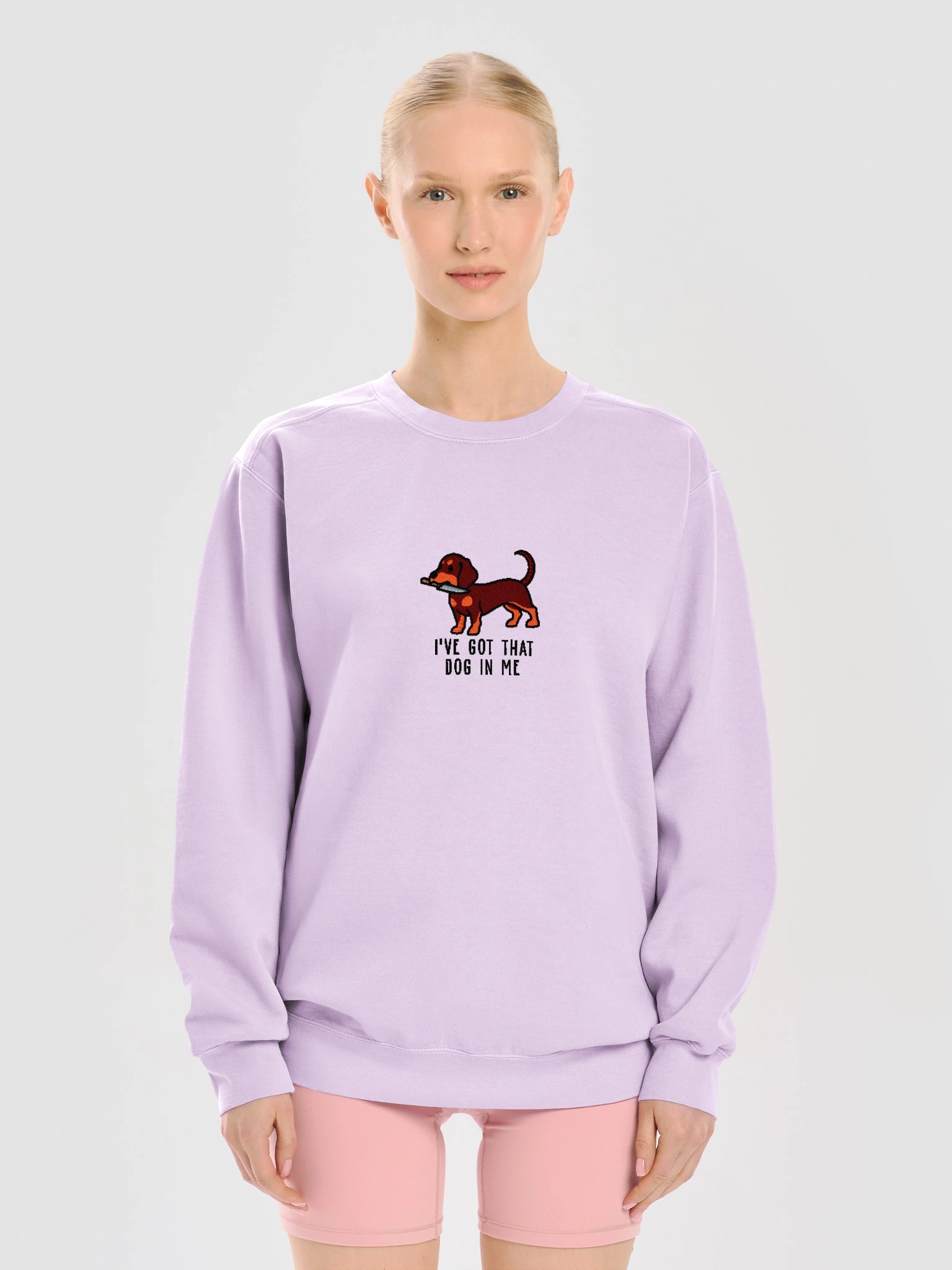 I've Got That Dog In Me Funny Chibi-Style Embroidered Premium Sweatshirt for Dachshund(Red & Tan) Owners product image (29)