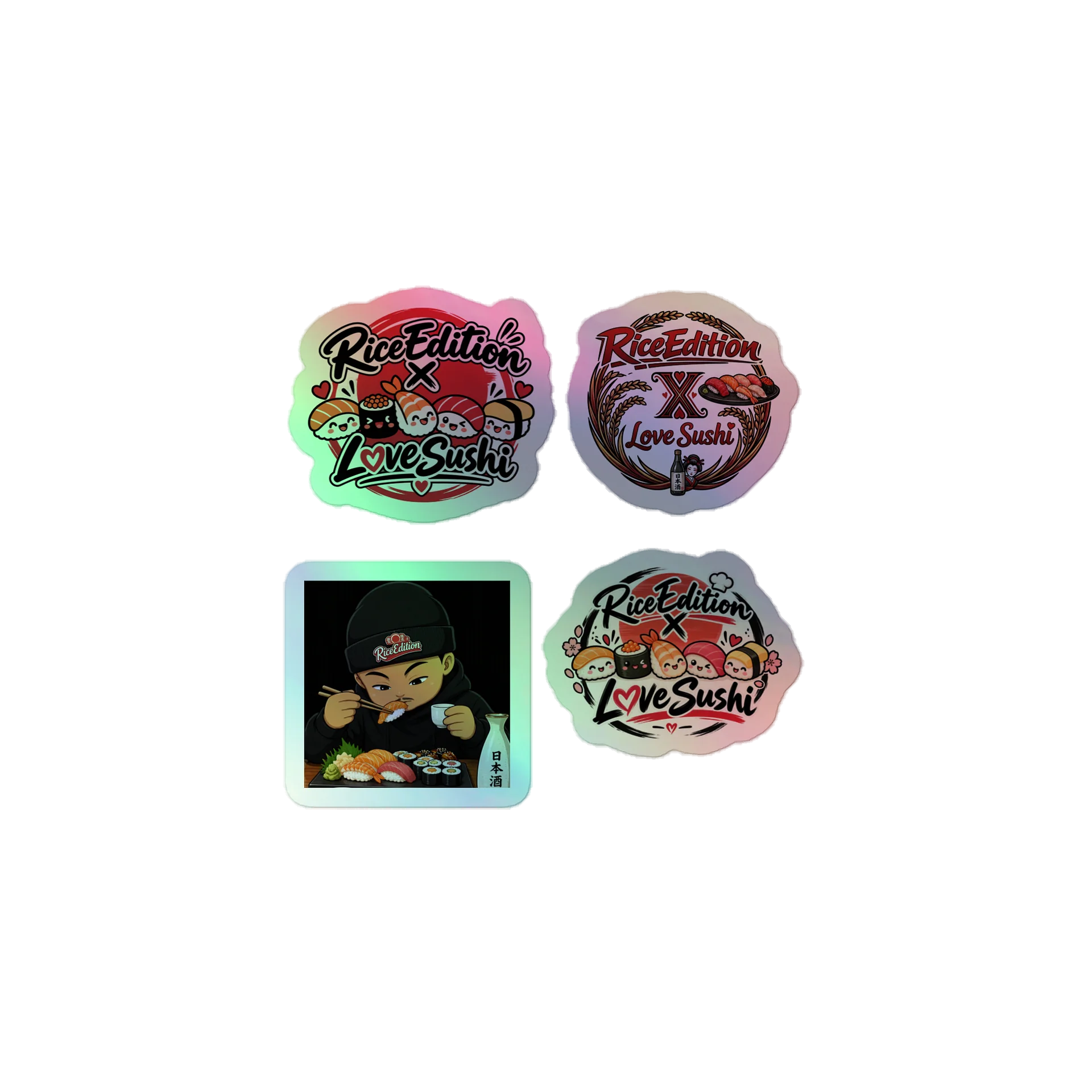 RiceEdition x Love Sushi Holographic Sticker Sheet product image (1)