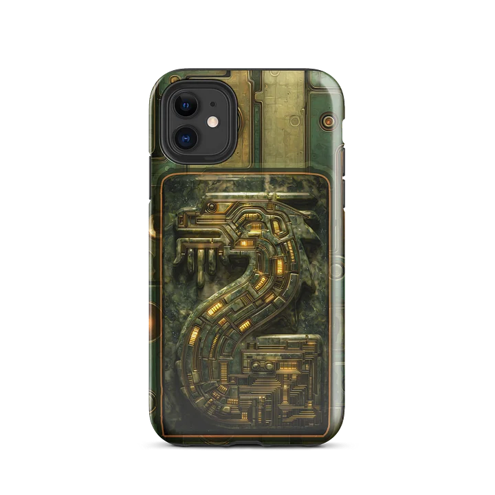 Jade Serpent Phone Case – Gold Circuit Snake Design, Green Tech Pattern Cover product image (28)