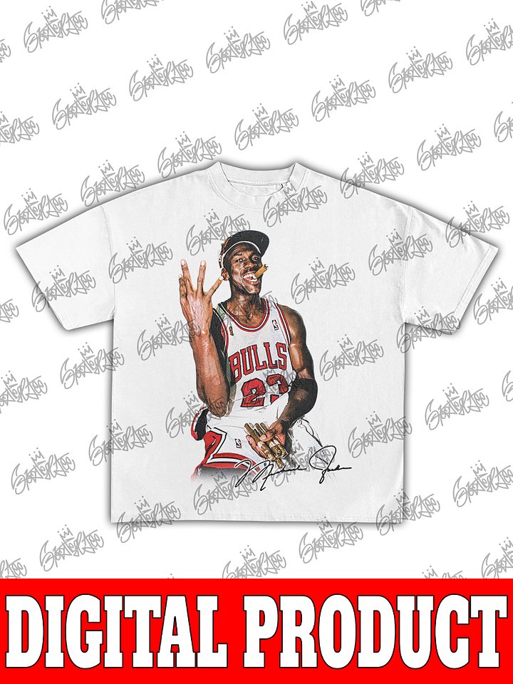 Michael Jordan GOAT Chicago Bulls Cigar Six Rings Vintage Bootleg Graphic product image (2)