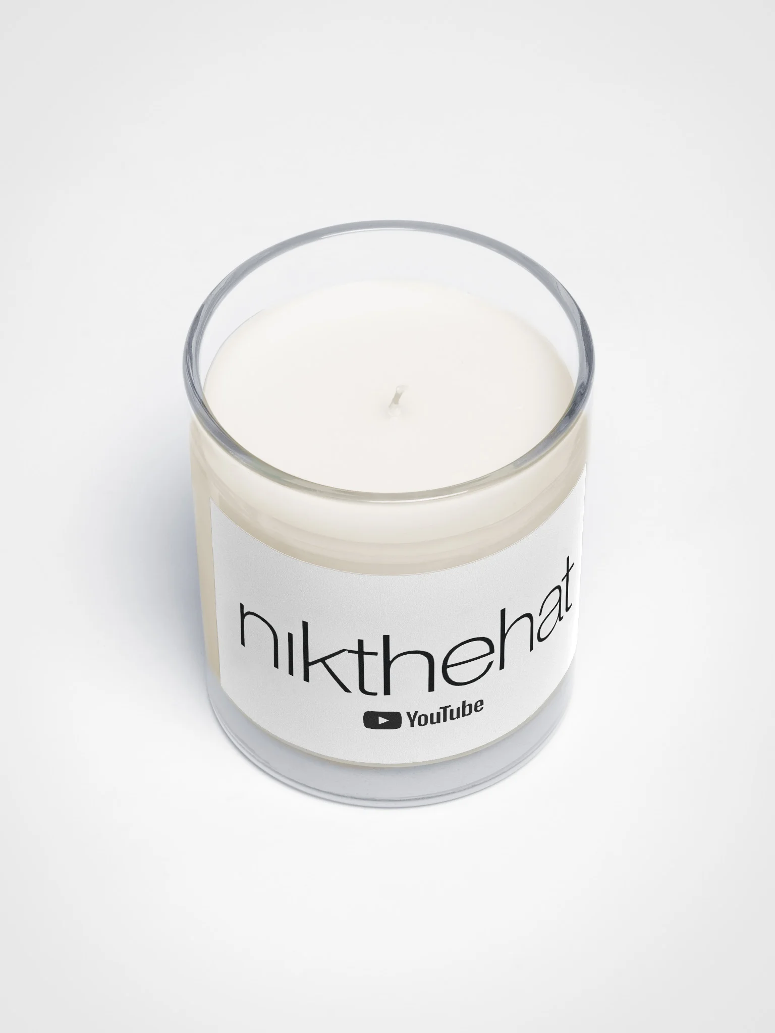 Soy Wax Candle in a Clear Glass Jar • nik the hat product image (3)