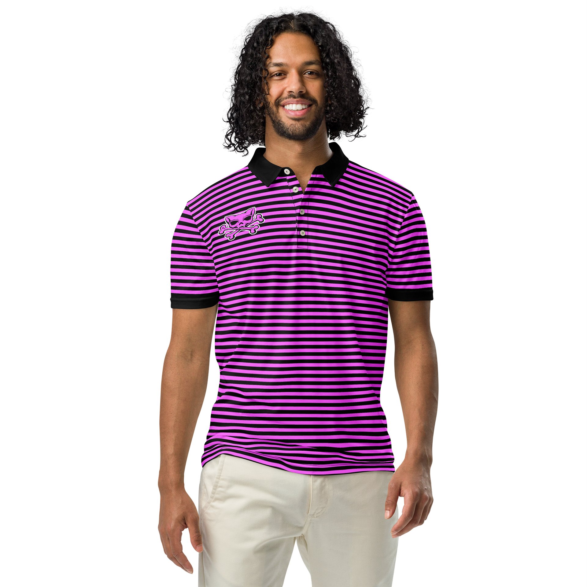 Pink and Blaque Red Kat Skull Polo product image (1)
