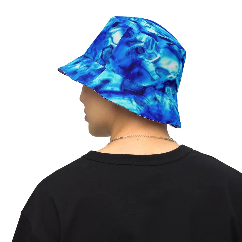 Blue Fractal Flower Kaleidoscope Bucket Hat product image (7)