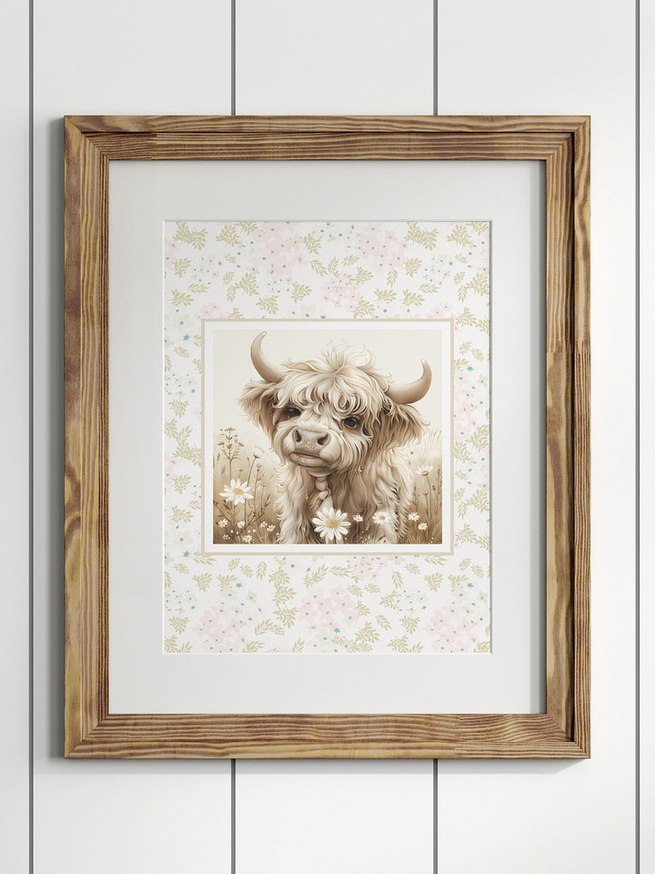 Highland Cow and Boho Pink Floral Nursery Decor product image (1)