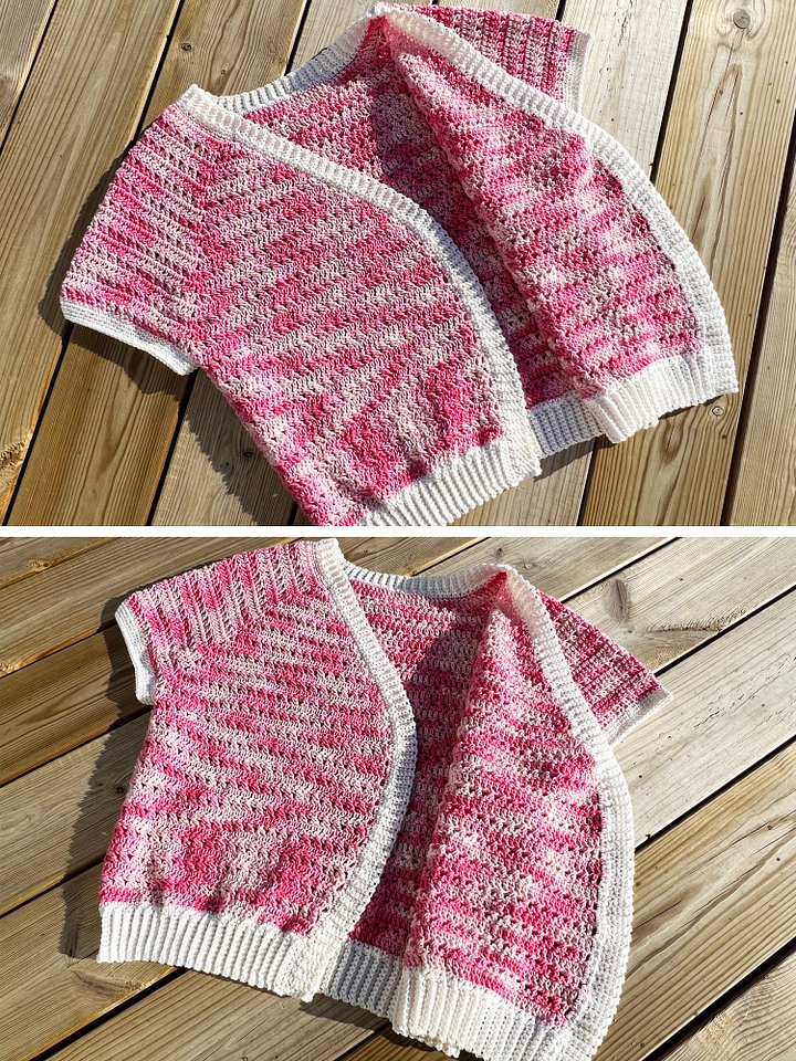 Short Sleeved Pink Cross Cardigan, Size S/M product image (2)