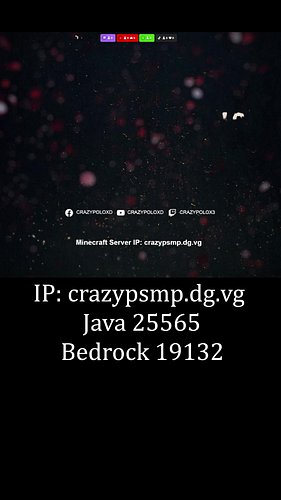 Crazy P SMP Ελληνικός Minecraft Server
Java & Bedrock

Java IP: crazypsmp.dg.vg : 25565
Bedrock IP: crazypsmp.dg.vg : 19132

...
