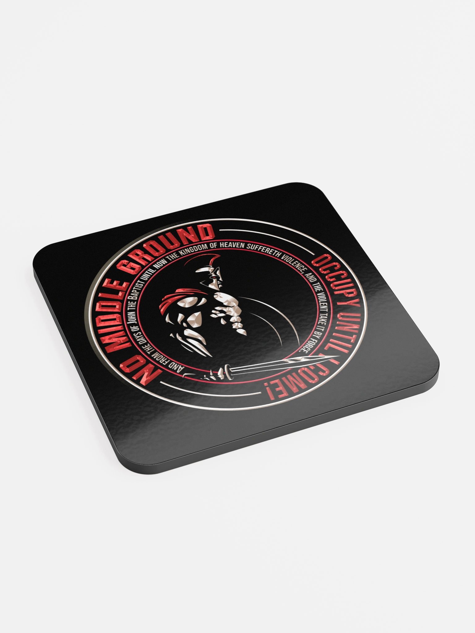 No Middle Ground Rnd, Blk Coaster product image (2)