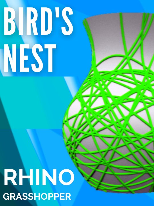 Vase Design bird's nest style Parametric Design Grasshopper Rhino Files Download product image (1)