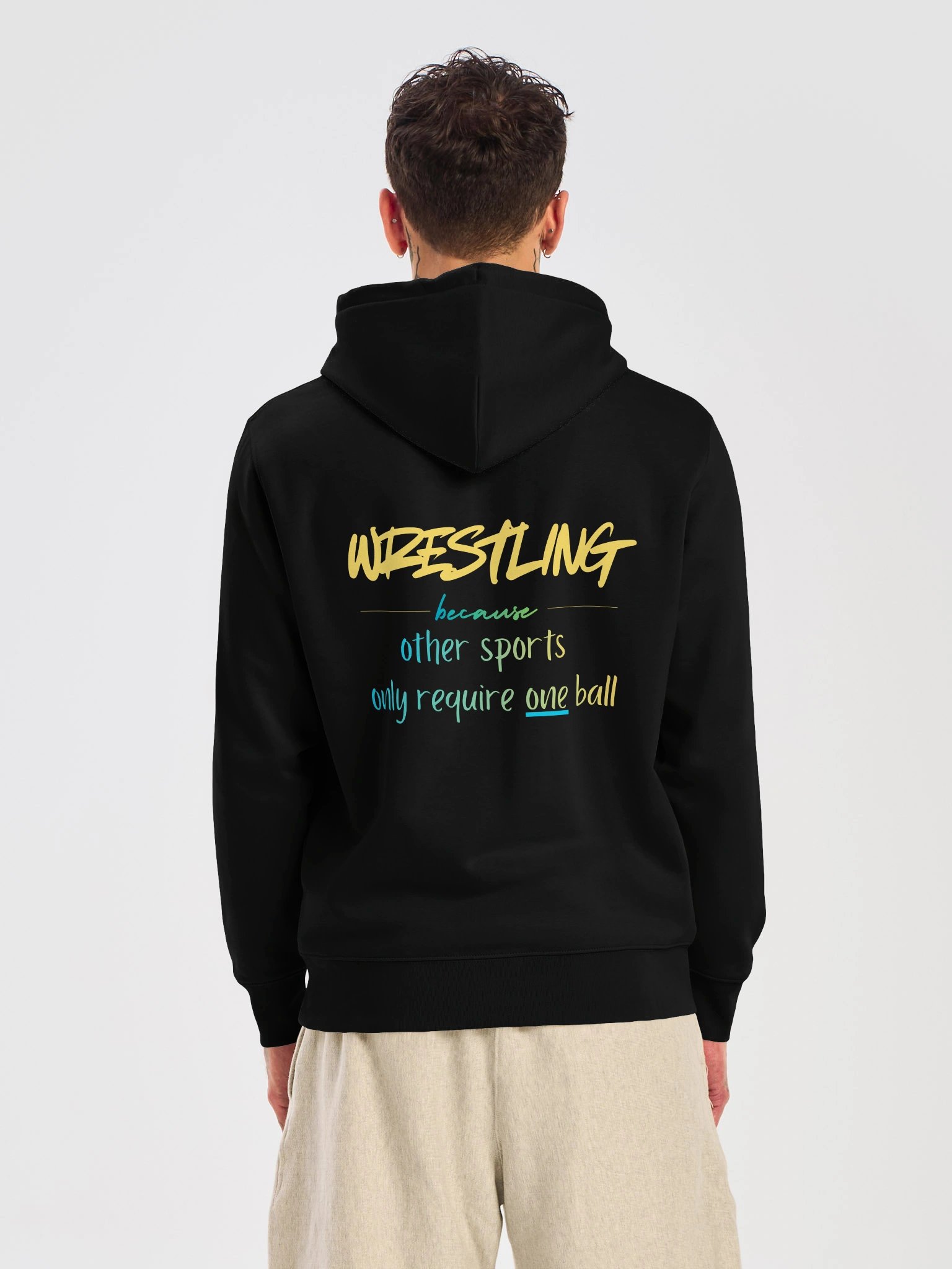 Wrestling Because Only One Ball Hoodie product image (6)