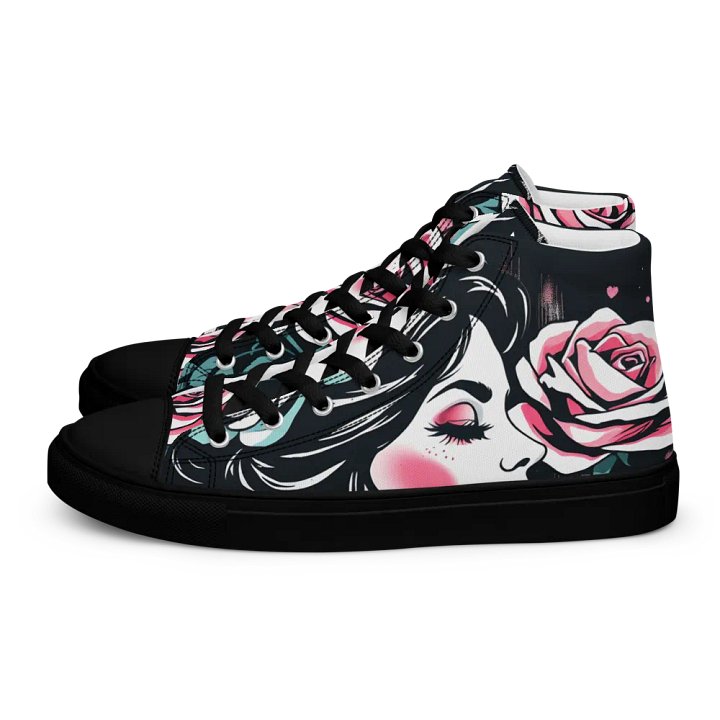 romantic roses Men's high top canvas shoes product image (1)