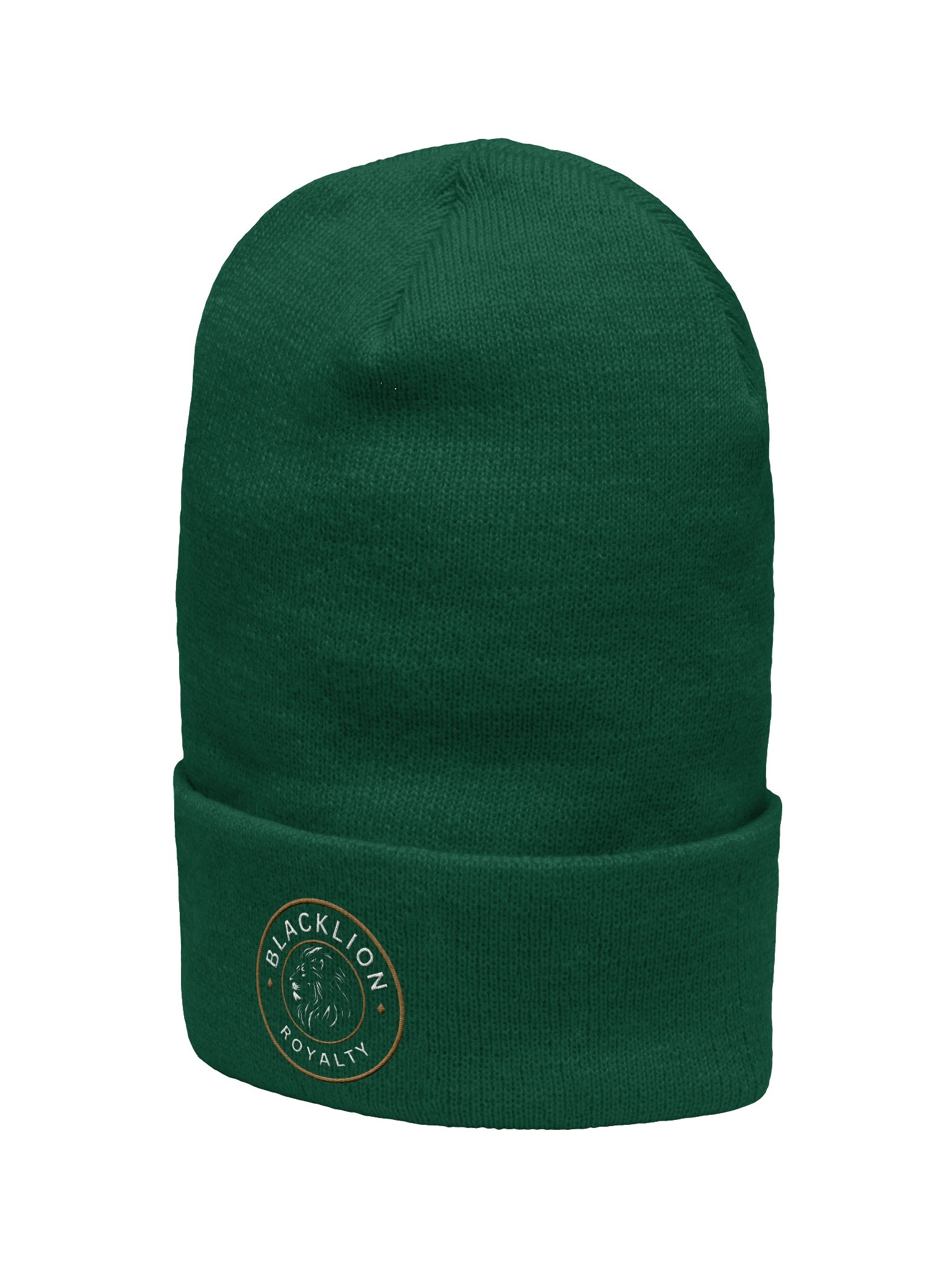 Black Lion "Royalty" Embroidered Crest Cuffed Beanie – Premium Knit Streetwear Headwear product image (2)