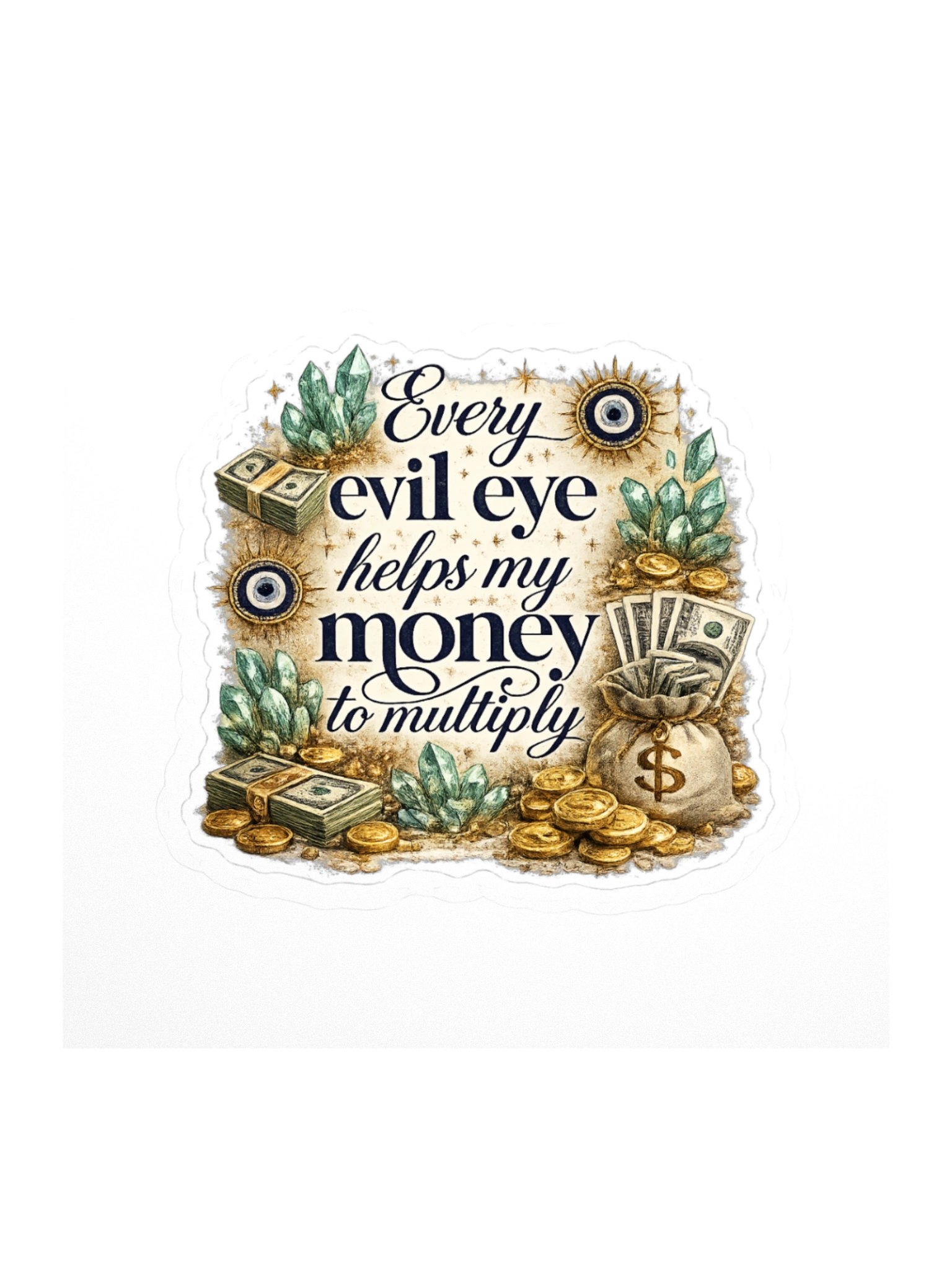 Evil eye to money spell sticker product image (1)