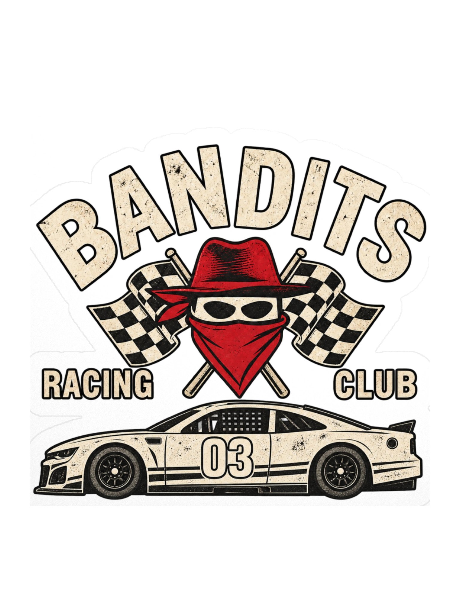 Bandits Racing Club No. 03 3" Racing Sticker product image (1)