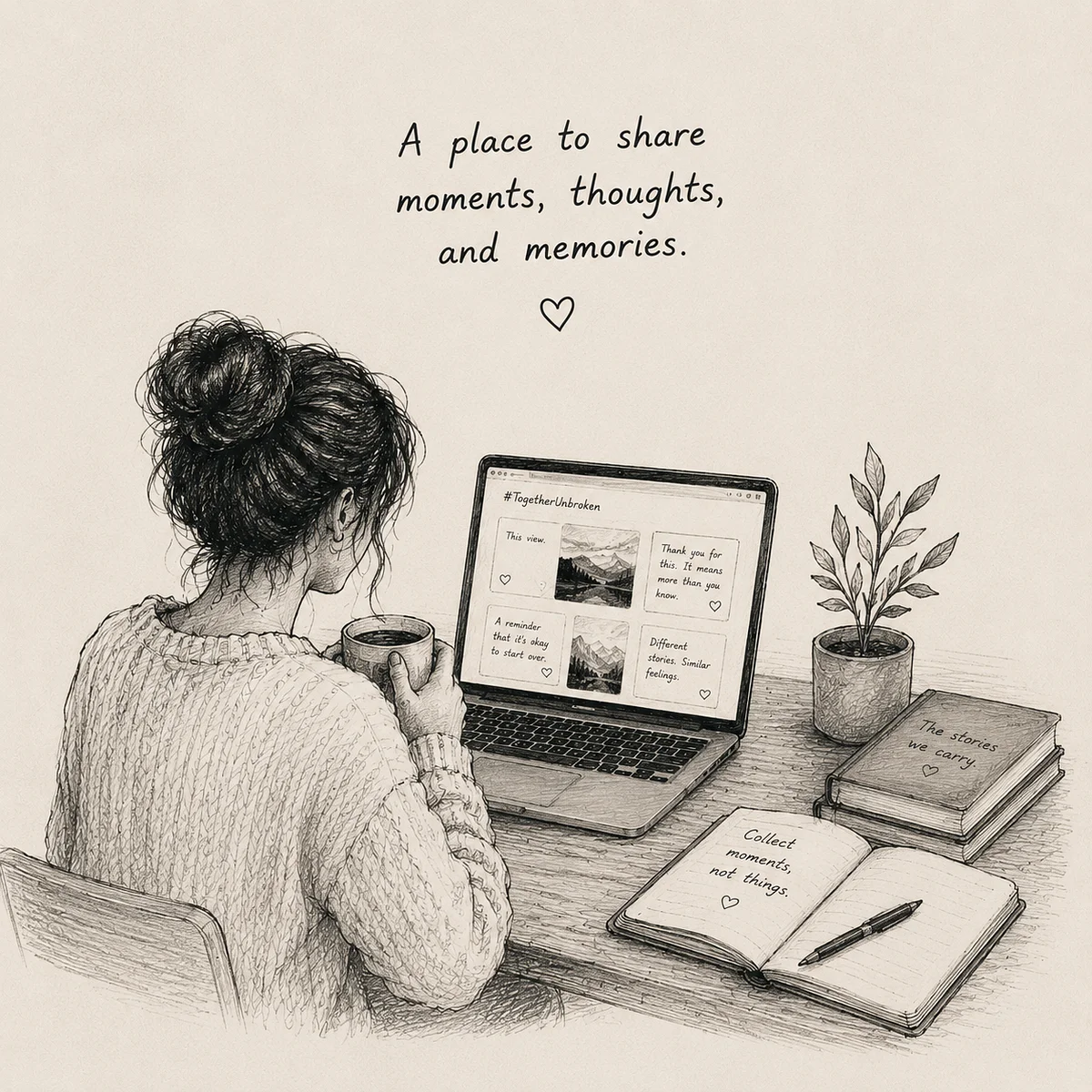 Sharing personal stories, thoughts, and memories