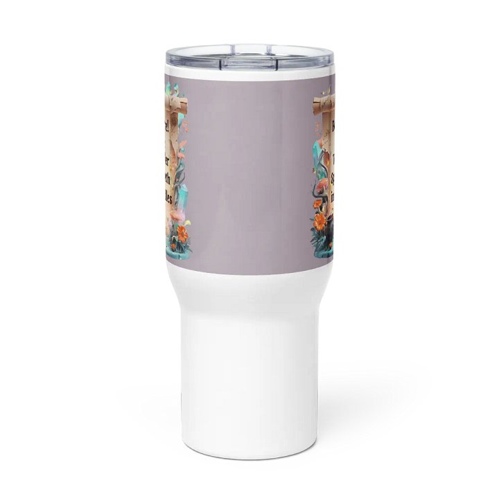 Funny Mom Tumbler with Hadle – ‘Beware! The Toddler Speaketh in Riddles!’ – Parenting Survival Cup product image (3)