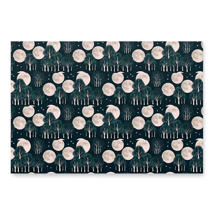 Lunar Phases & Pine Trees Wrapping Paper Set product image (2)