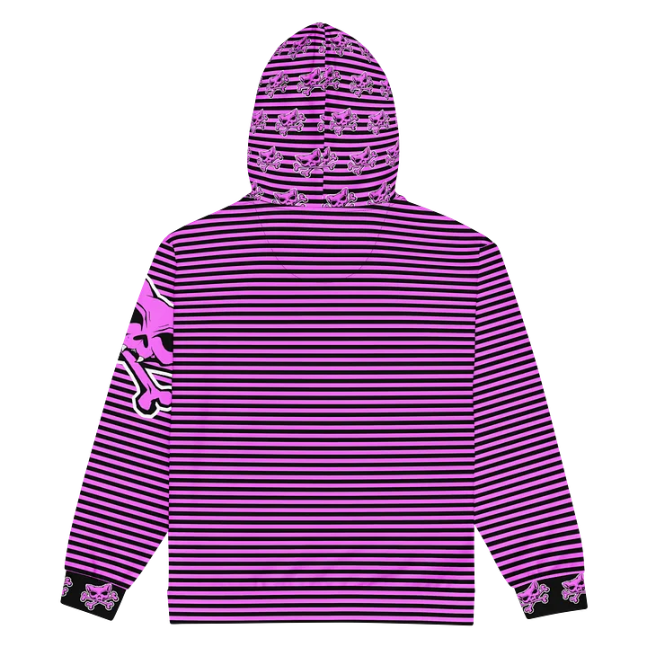 Pink and Blaque Kat Skull Remix Stripped Hoodie product image (2)