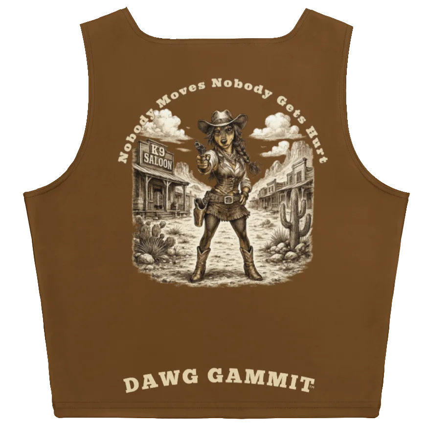 DAWG GAMMIT™ Female Doberman Brown Crop Top Nobody Moves product image (6)