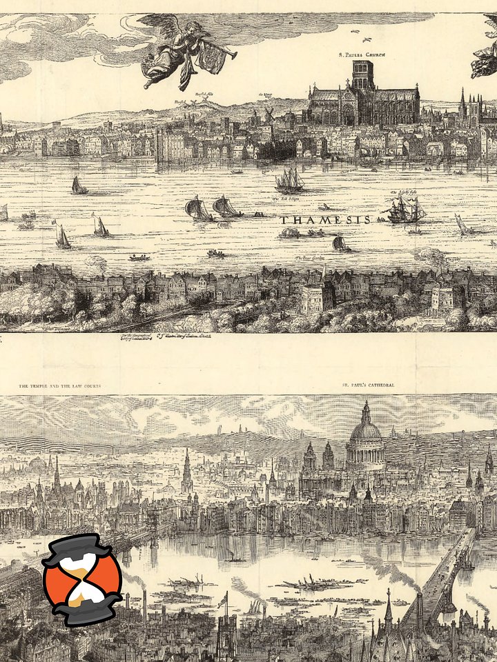 London Cityscape 1616 vs. 1890 (Canvas Print) product image (2)