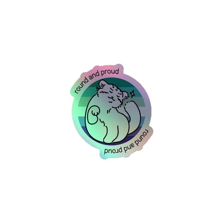 Round and Proud Manul Holo Sticker - Gay MLM Flag Version product image (1)