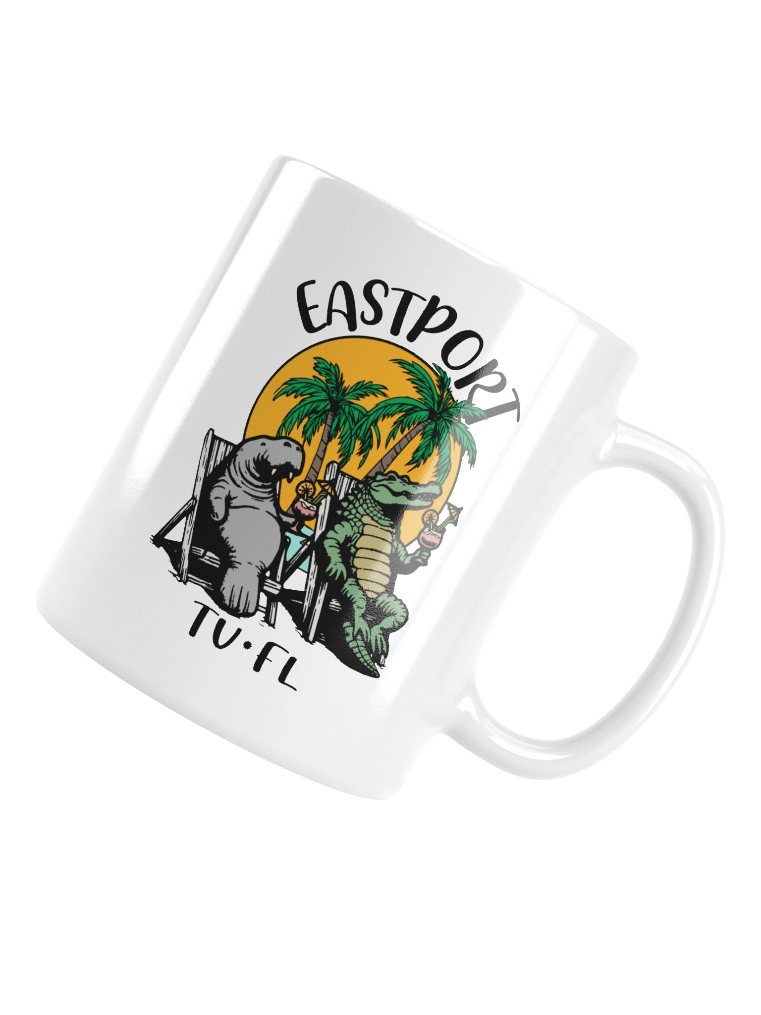 Eastport TV Florida USA Fun Manatee Alligator Design Coffee Mug product image (5)