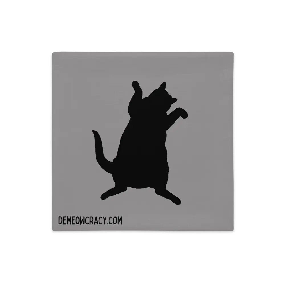 Dancing DeMeowcracy Kitties Reversible Pillow Cover - Cement Grey product image (5)