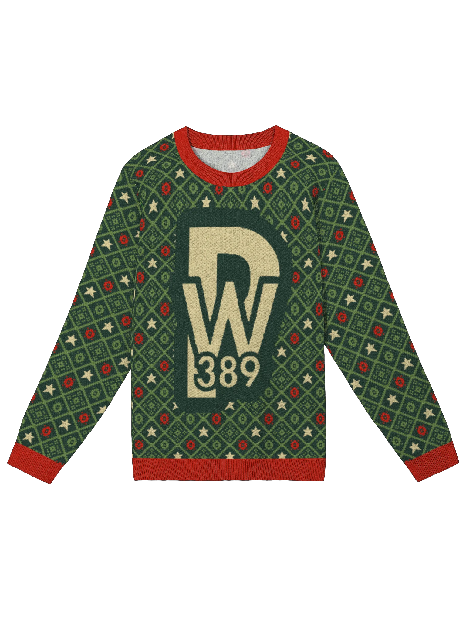 PW389 Ugly Sweater - Green & Red Pattern product image (1)