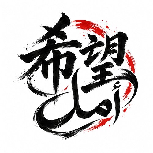 Hope — 希望 / أمل

This design began with the idea of bringing Japanese and Arabic calligraphy together around a meaning they s...