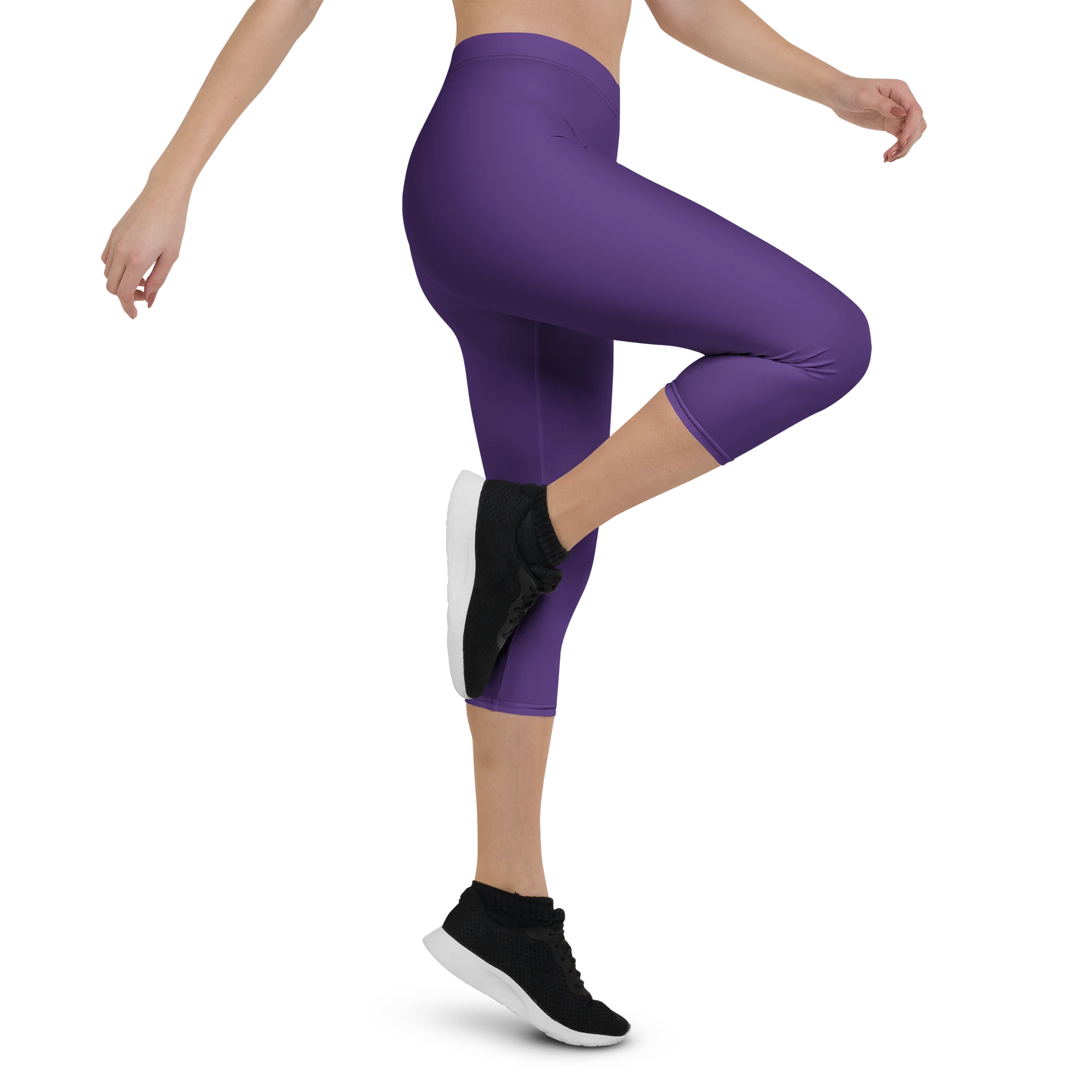 His House Womens Performance Crop Leggings - Purple product image (5)