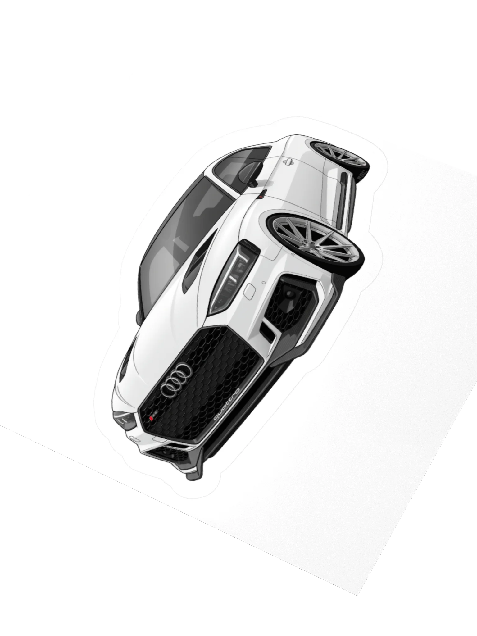 White Audi RS5 Sticker (Retro, Sketch, Silhouette) product image (9)
