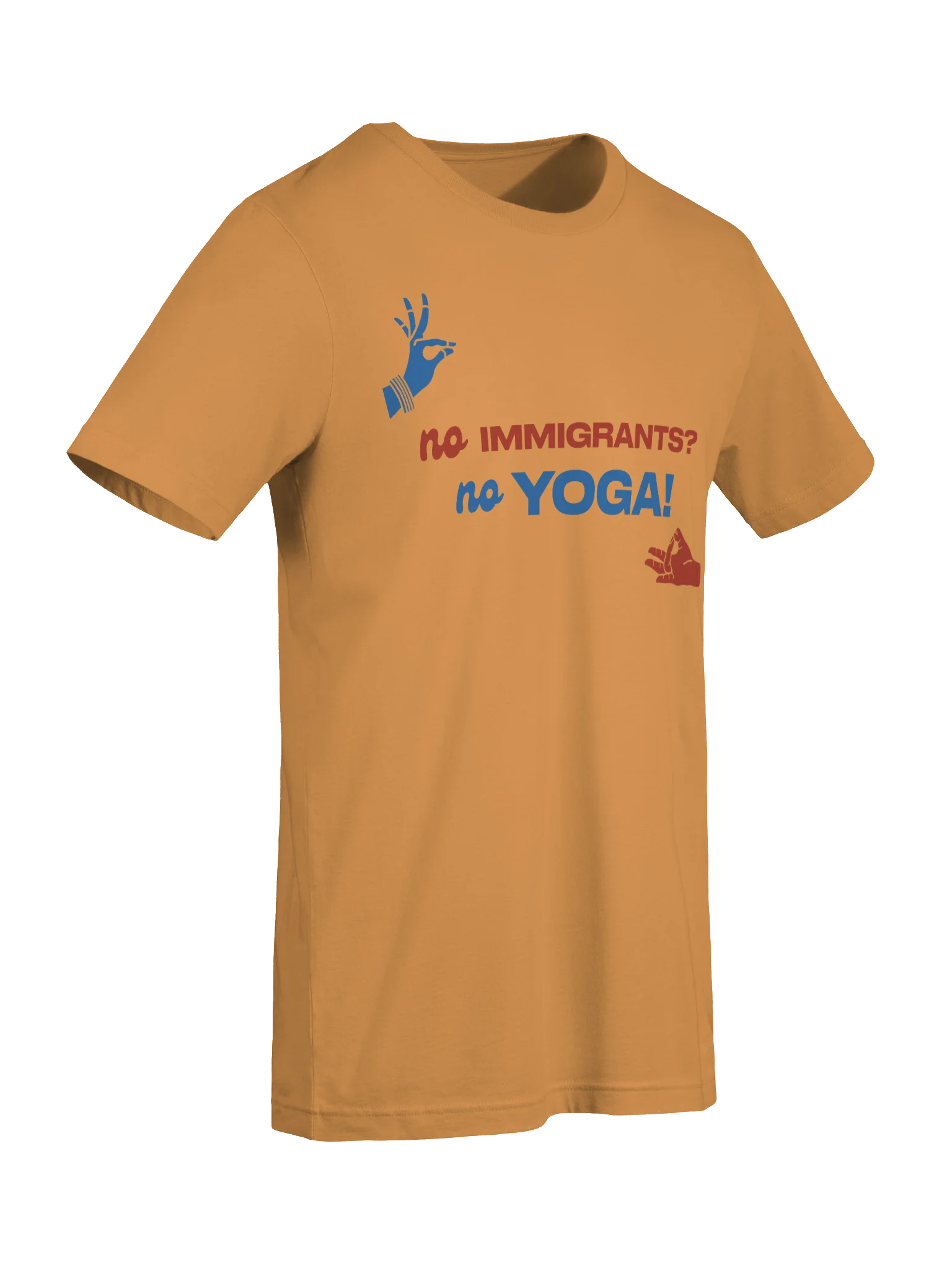 No Immigrants? No Yoga! (Red and Blue Tee) product image (57)