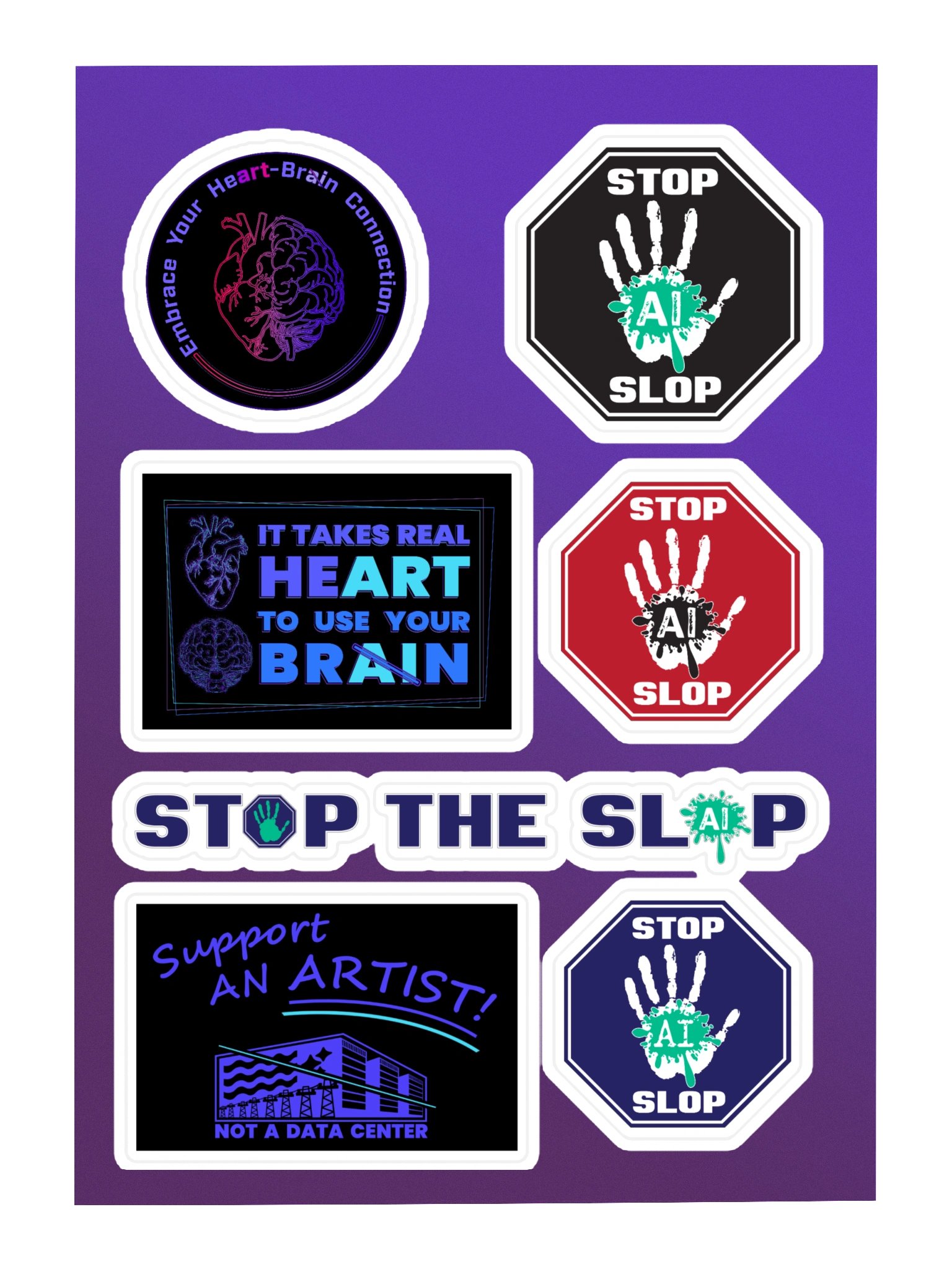 Anti-AI Pro-Human Sticker Sheet product image (3)