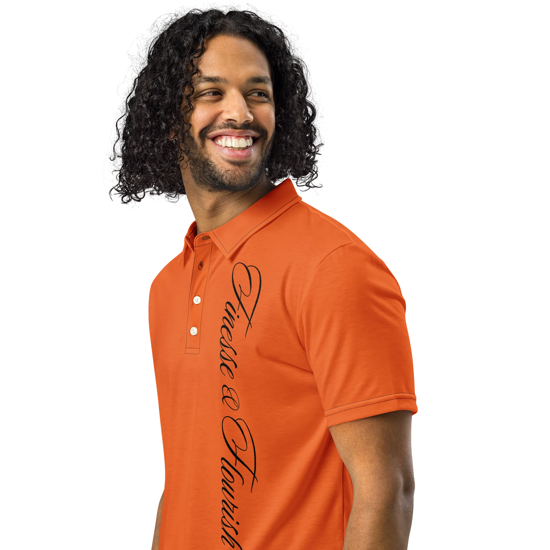 F&F Left Script Slim Fit Polo Shirt (ORG) product image (2)