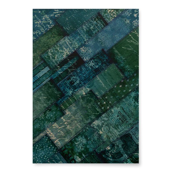 Elegant Vintage Green Blue Script Wrapping Paper product image (2)