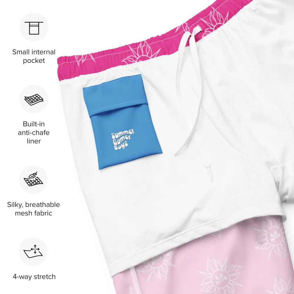 Summer Gamer Boys Swim Trunks (PINK) product image (5)