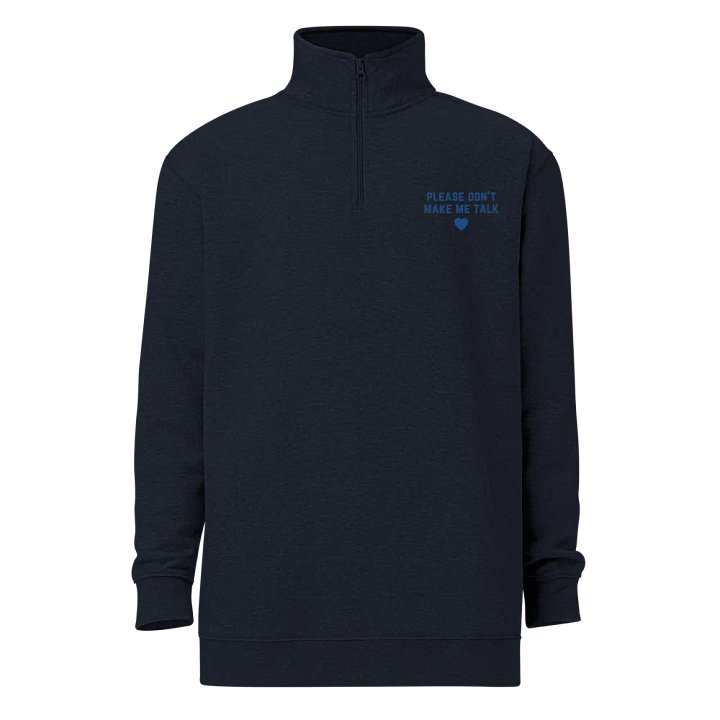 PLEASE DON'T MAKE ME TALK (royal) embroidered quarter zip product image (12)