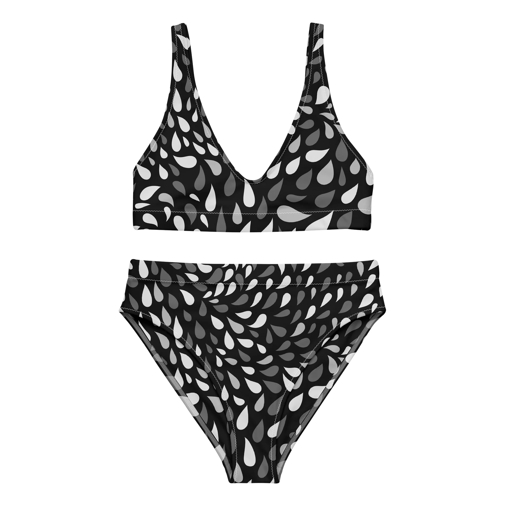 His House Womens High Waisted Bikini Set - Black Wave product image (5)