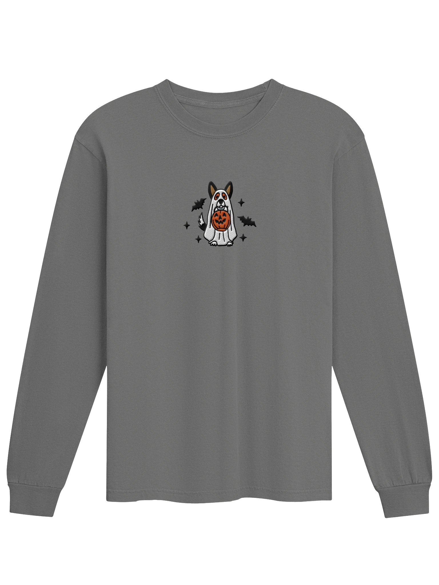 Halloween Cardigan Welsh Corgi(Tricolor) Embroidered Long-sleeved T-Shirt product image (4)