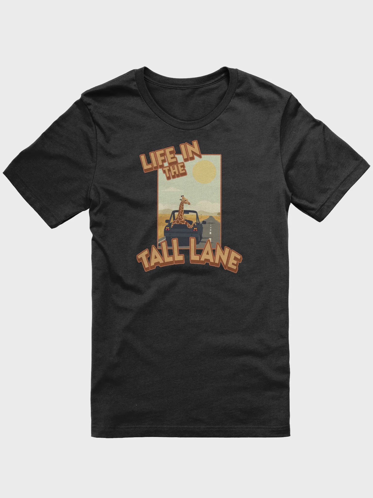 Funny Giraffe T-Shirt - Life in the Tall Lane Animal Pun Road Trip Humor Gift product image (1)