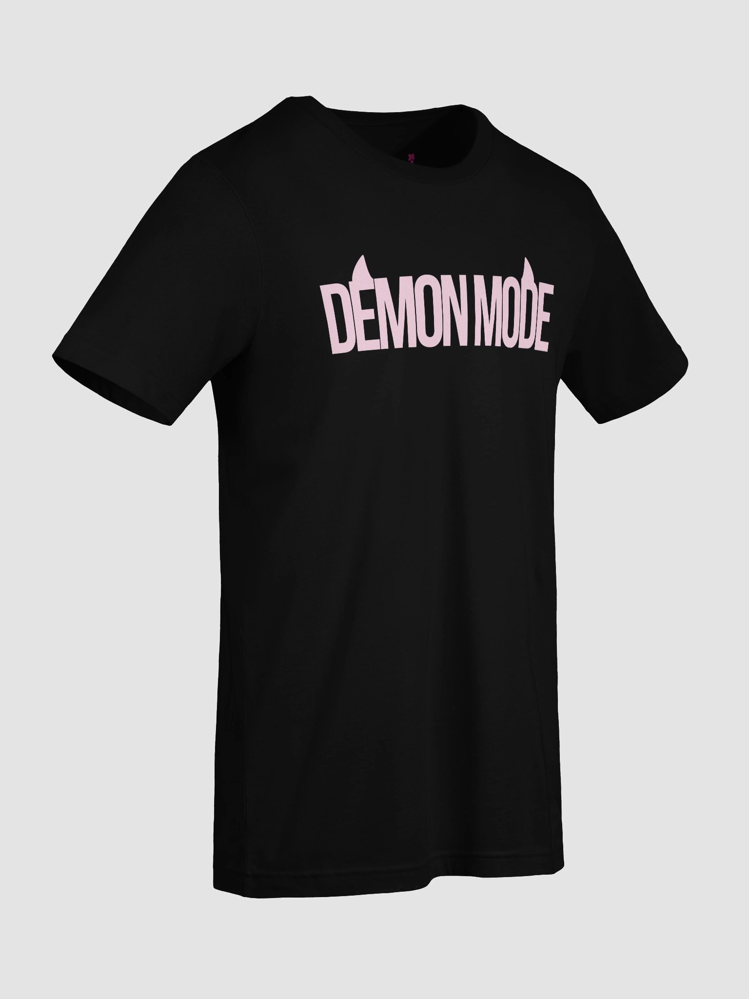 Demon Mode Black T-shirt (Pink Lettering) product image (9)