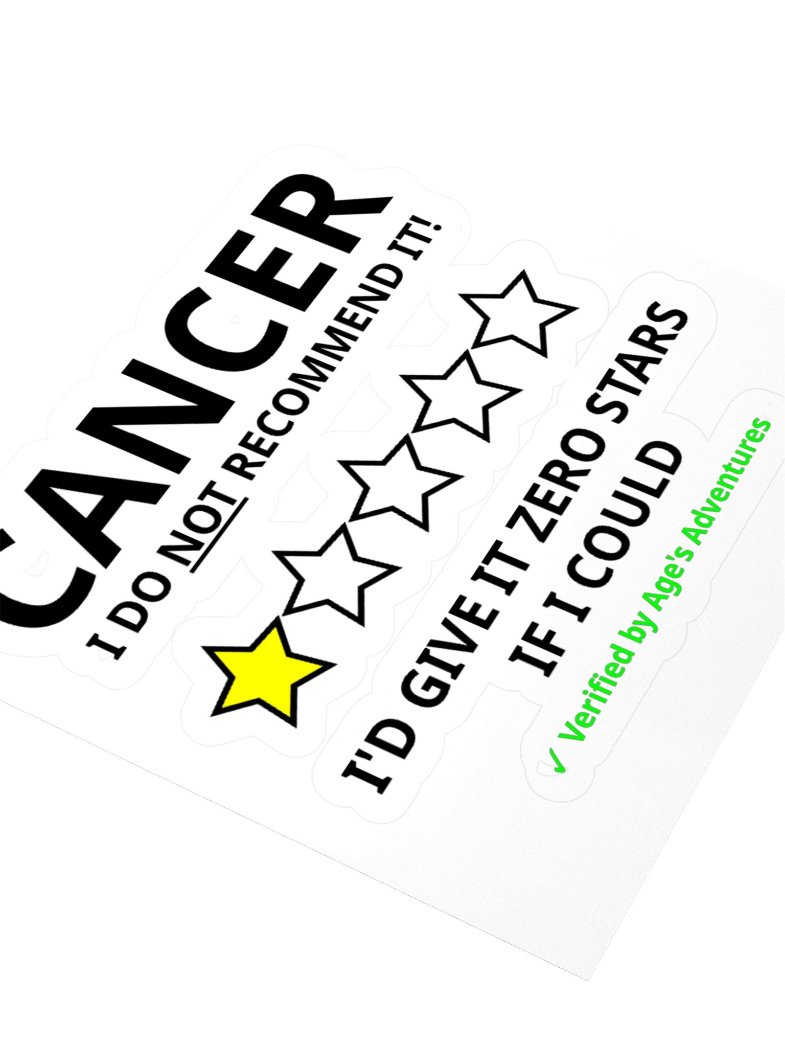The "Zero Stars" Cancer Review Sticker (Kiss-Cut) product image (3)