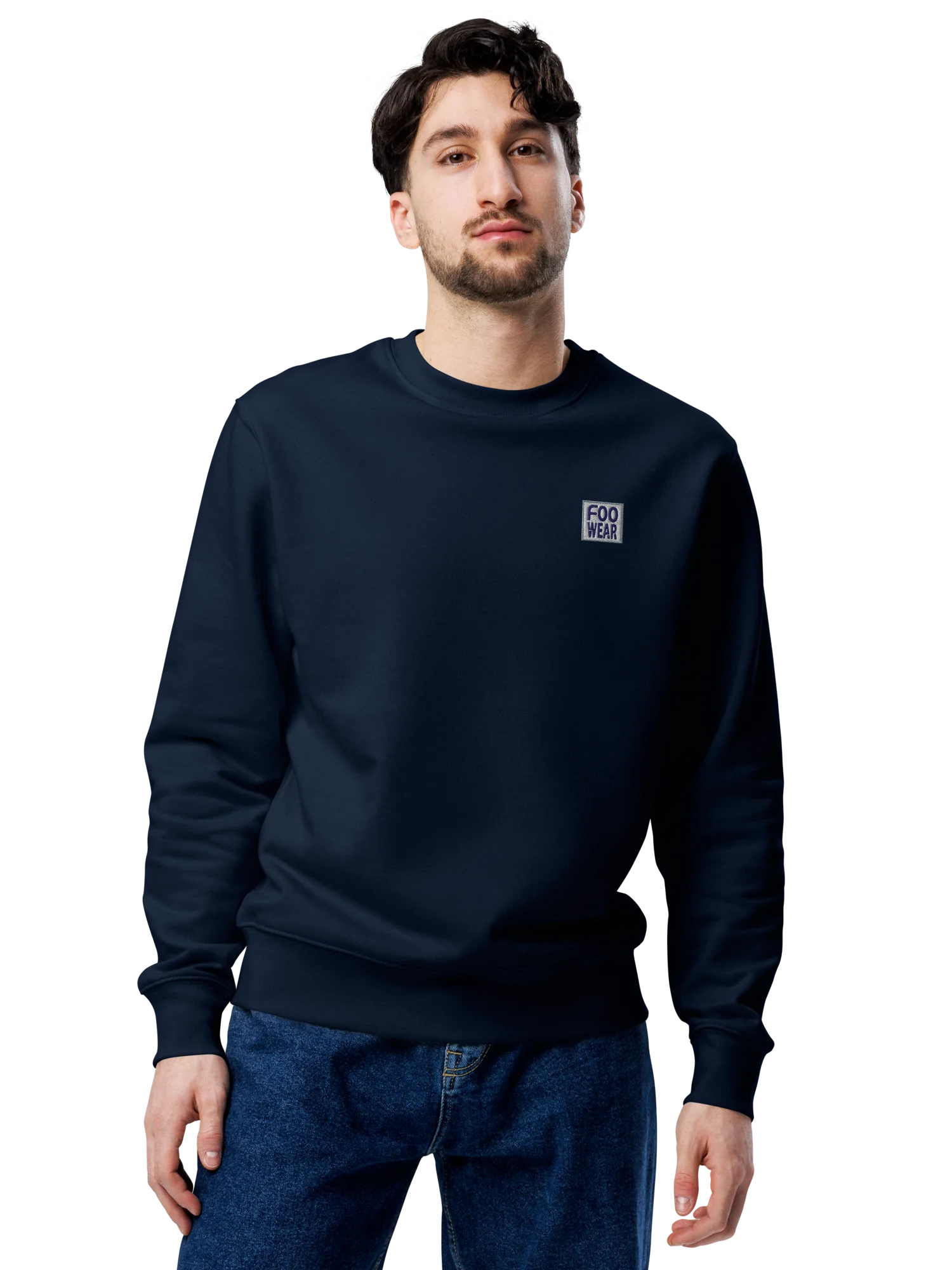 Embroidered Logo Sweatshirt in French Navy with Backprint product image (3)