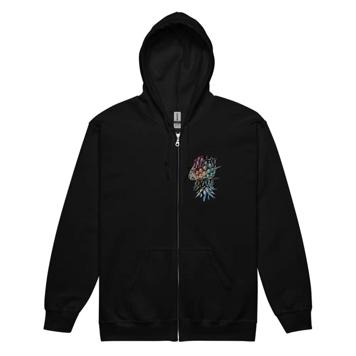 Let's Do It Swoosh Graffity Styled Upside-Down Pineapple Zip Front Hoodie product image (8)
