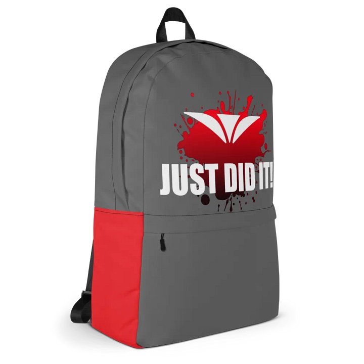Just Did It! Red Burst Gray Backpack product image (2)
