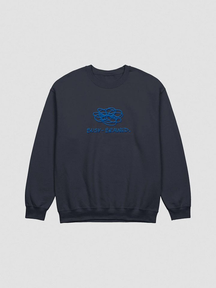 BUSY-BRAINED. (lg. design, royal thread) embroidered crewneck product image (13)