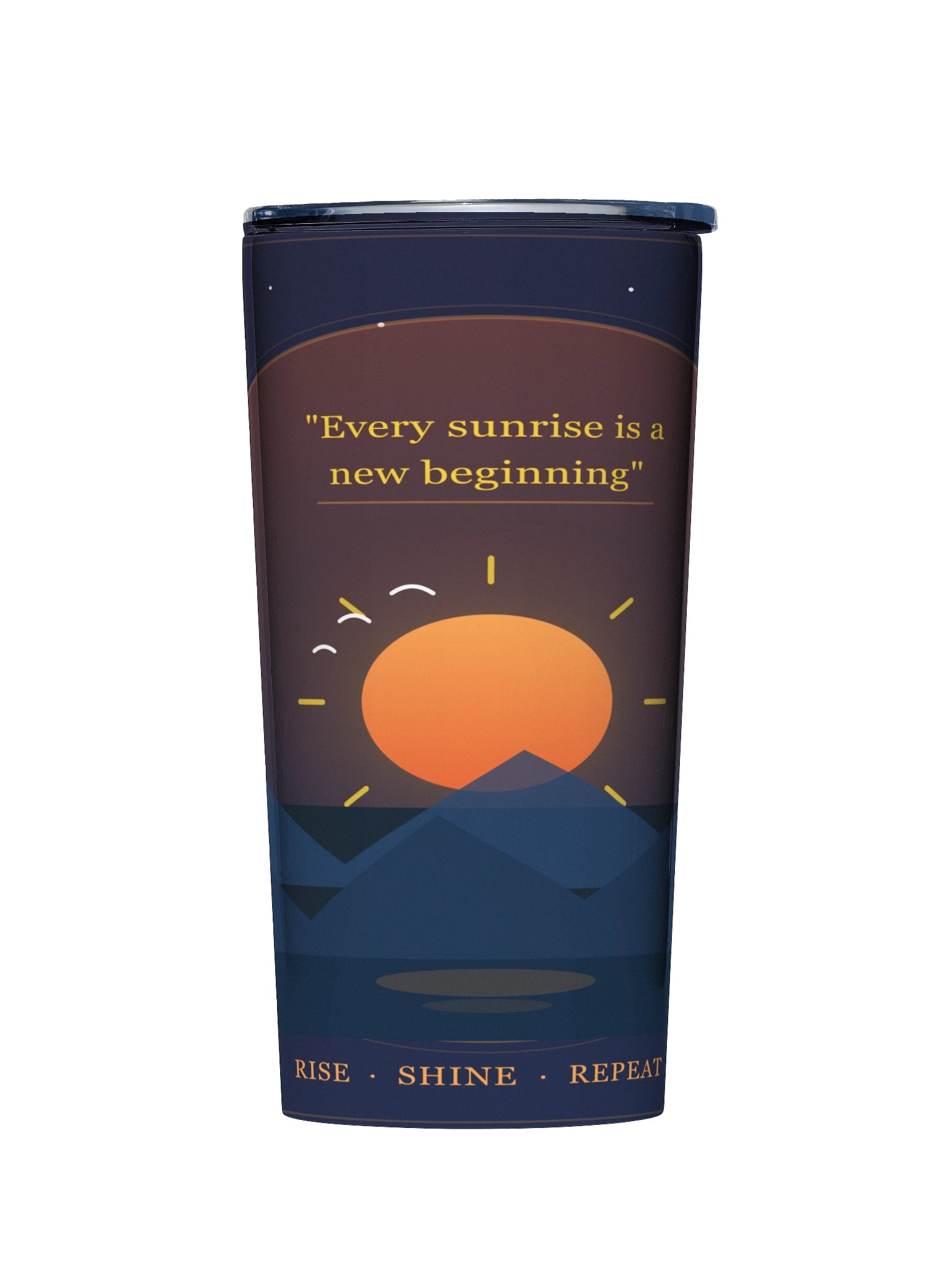 Sunrise Motivation 20oz Stainless Steel Tumbler – Rise Shine Repeat product image (1)