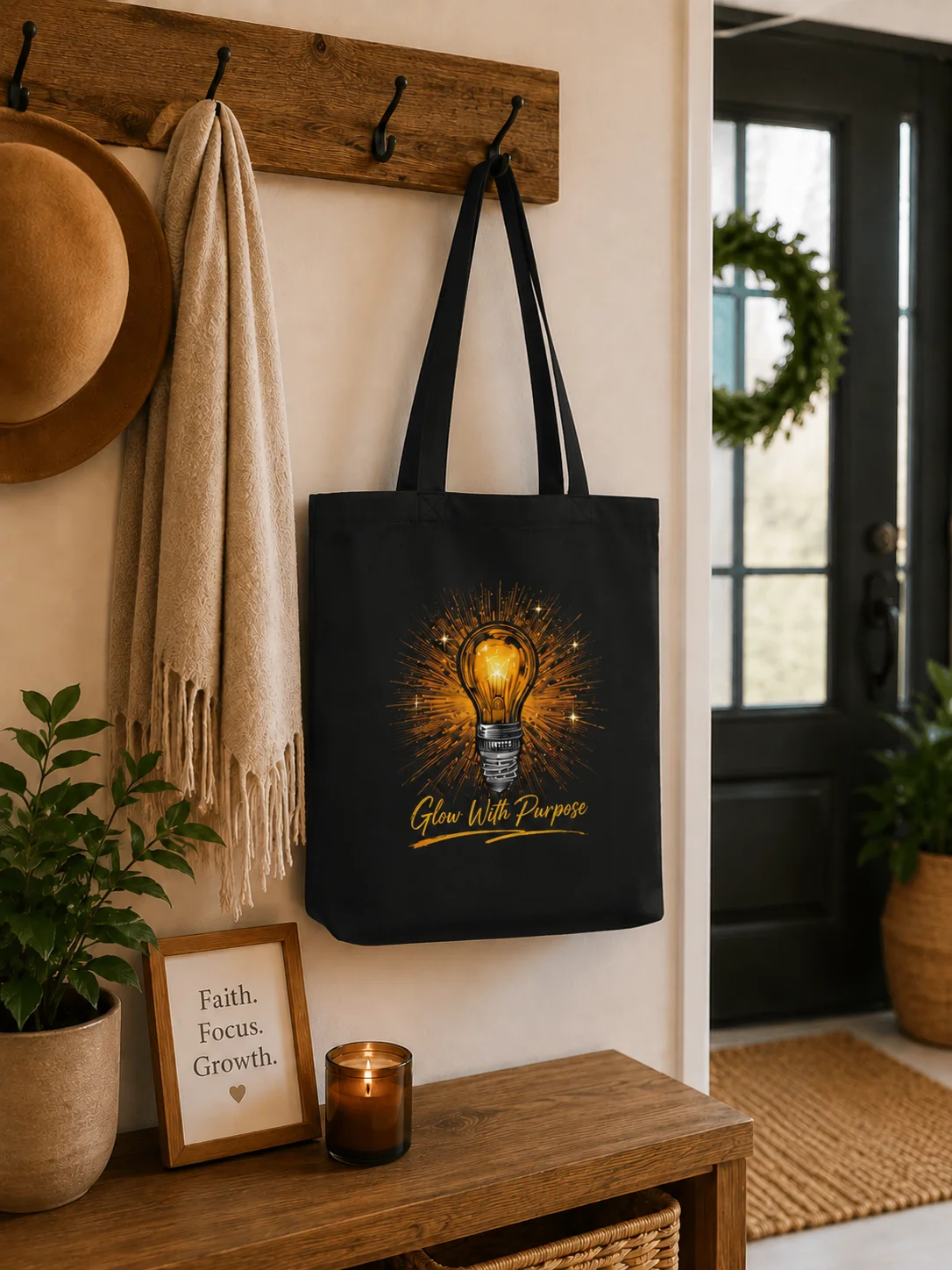 Glow With Purpose Motivational Tote Bag product image (2)