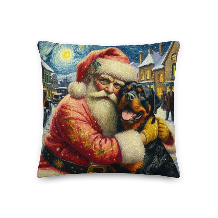 Rottweiler Santa's Festive Hug Premium Pillow product image (1)