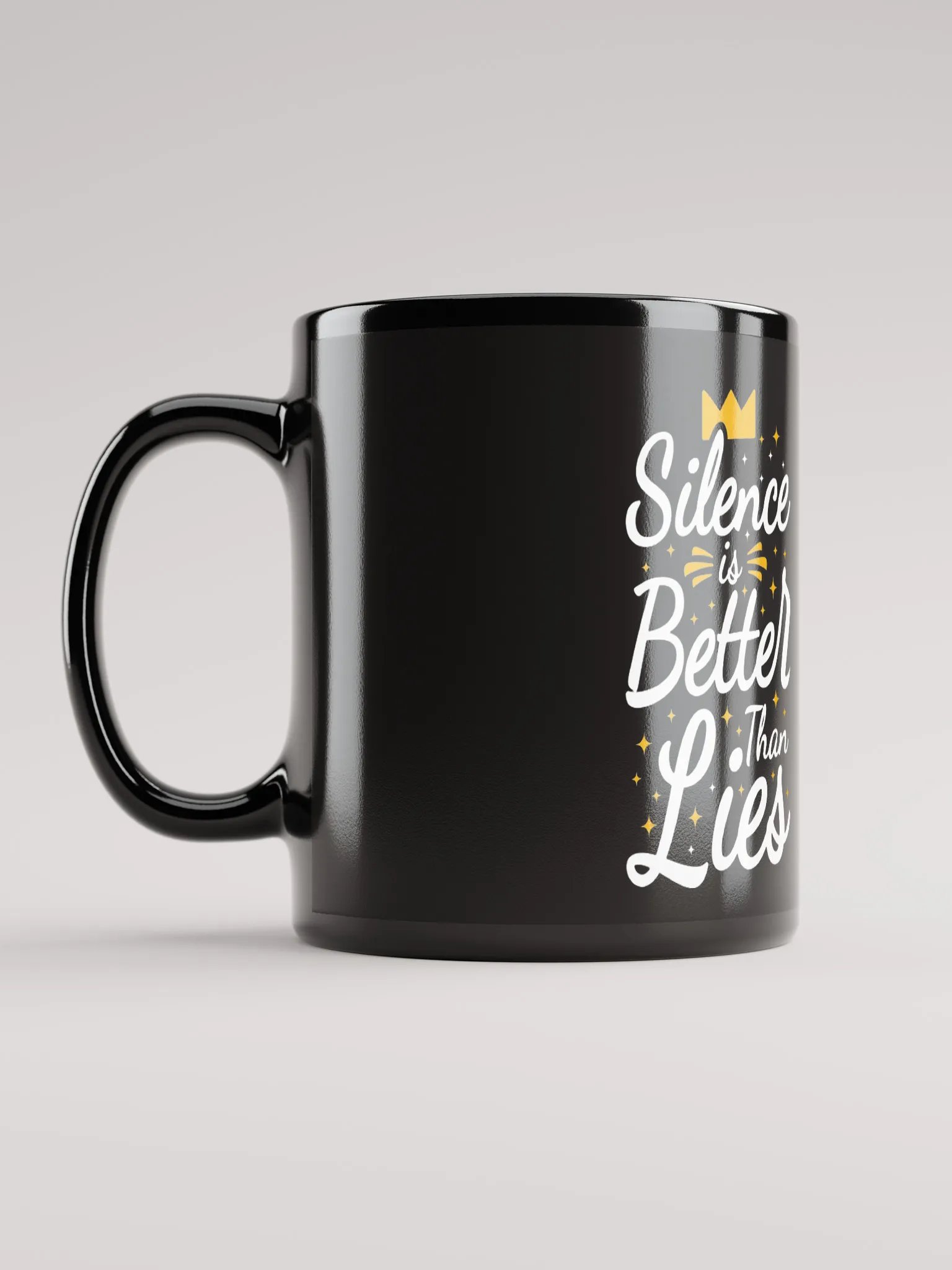 Starry Crown Black Glossy Mug product image (6)